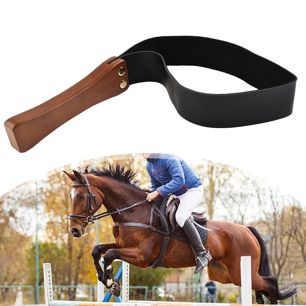 Mikiuly Frustino Equitazione Corto,Frusta per Domare in Pelle PU, Frusta da Equitazione,Outdoor Sports Portatile Antiscivolo Simil Pelle Frustino Cavallo,Frusta Antiscivolo per Cavallo,Nero