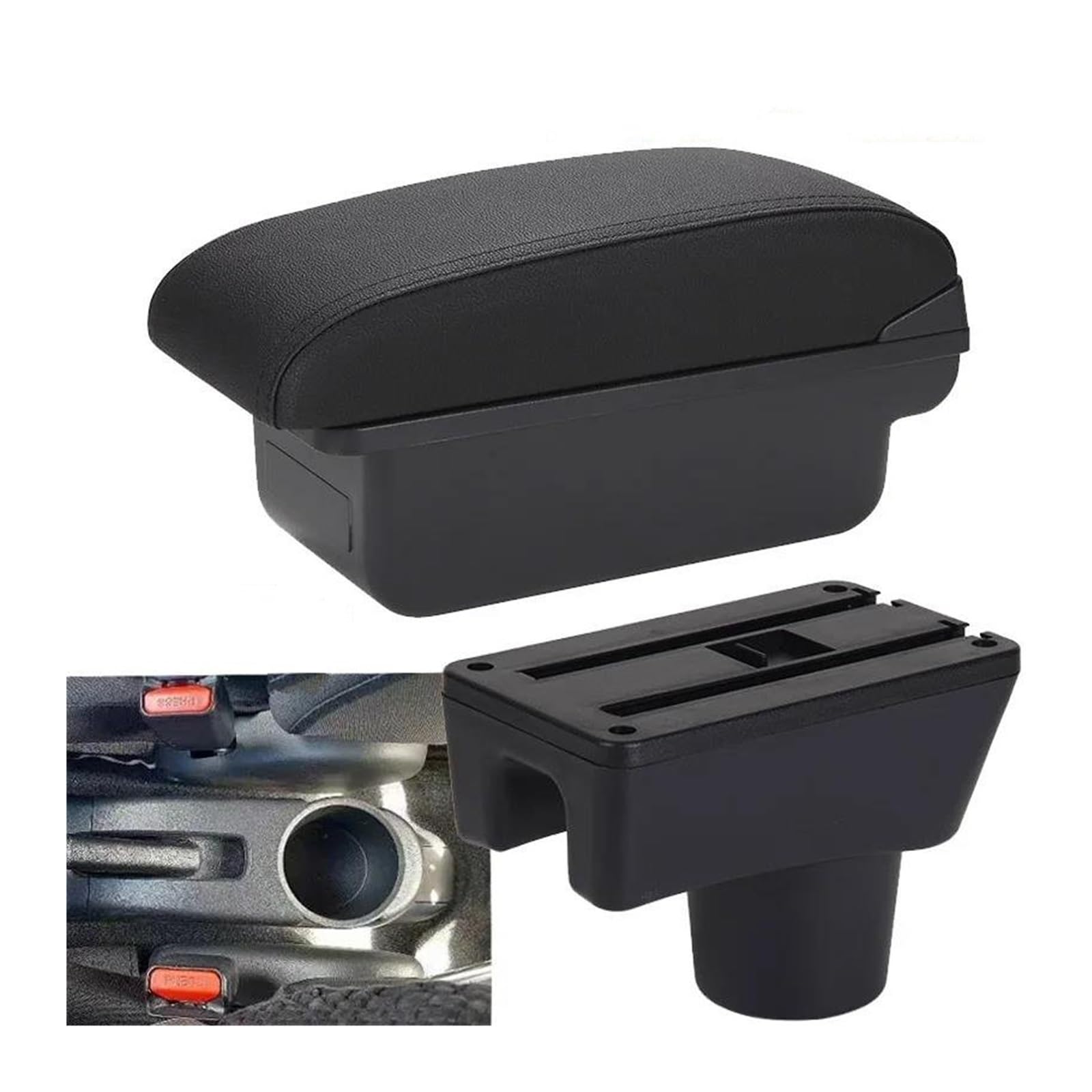 OOPUHKSY Car Armrest Storage Box For Mitsubishi For Attrage For Mirage For Space Star Car Accessories Armrest Box(C2 Black line NO USB)