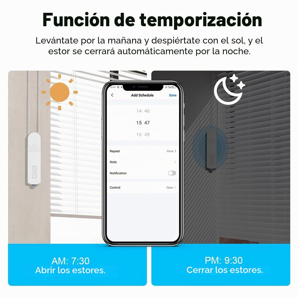 Persianas enrollables motorizadas con Cadena WiFi DIY, persianas, Motor de Cortina estándar for Alexa Home