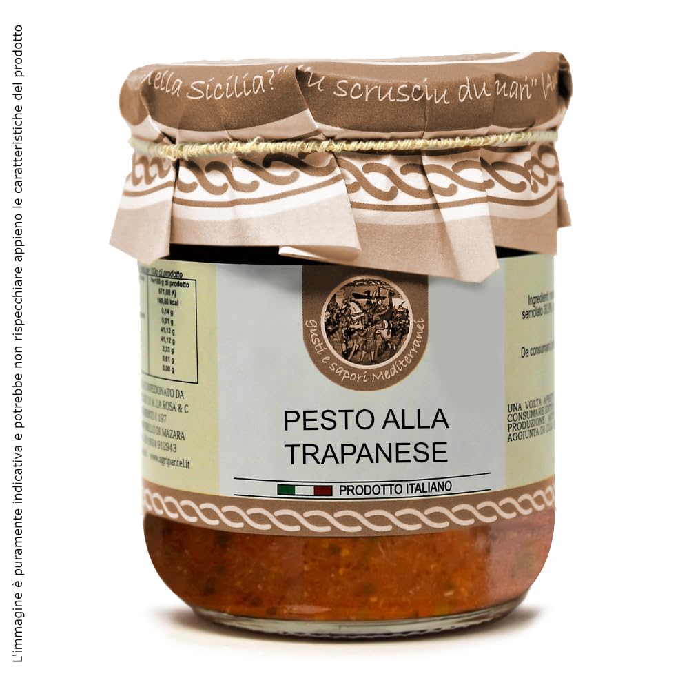 2 cartoni Pesto Pronto alla Trapanese Condimento per pasta con etichetta personalizzabile - Prodotti Tipici Siciliani