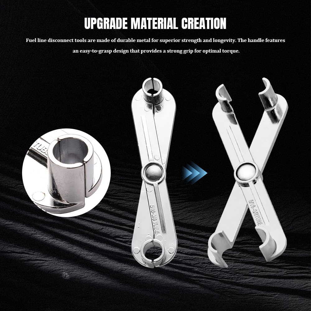 Fuel Line Disconnect Scissor Tool Set for 3/8 Inch and 5/16Inch, Fuel Line Disconnect Tool, Quick Disconnection A/C Line Transmission Line Remover Tool, Car Accessories for GM Ford Mazda