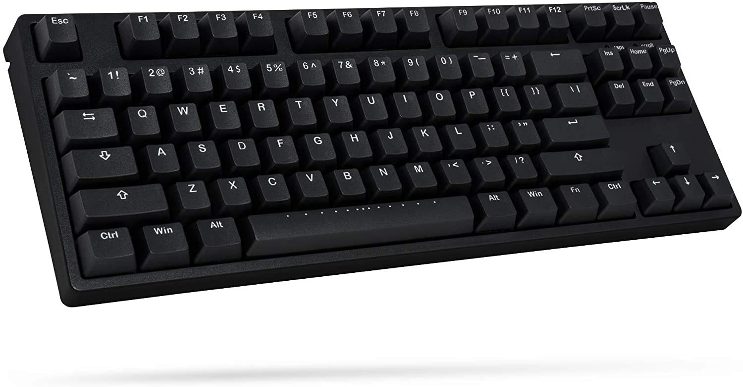 iKBC CD87 v2 Mechanical Keyboard with Cherry MX Brown Switch for Windows and Mac, Tenkeyless Ergonomic Keyboard with PBT Double Shot Keycaps for Desktop and Laptop, 87-Key, Black, ANSI/US