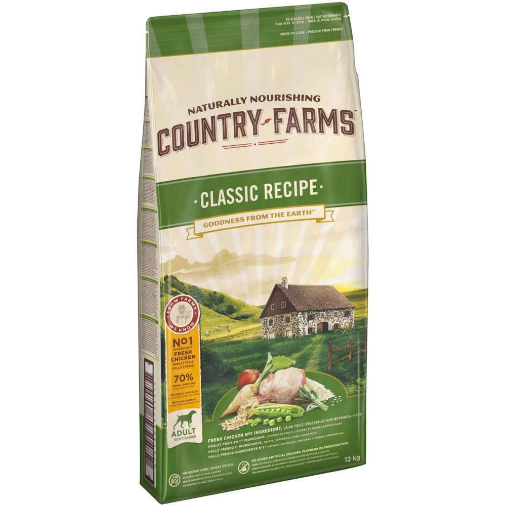 Country Farms Classic Pollo 12 KG, Negro, Estandar