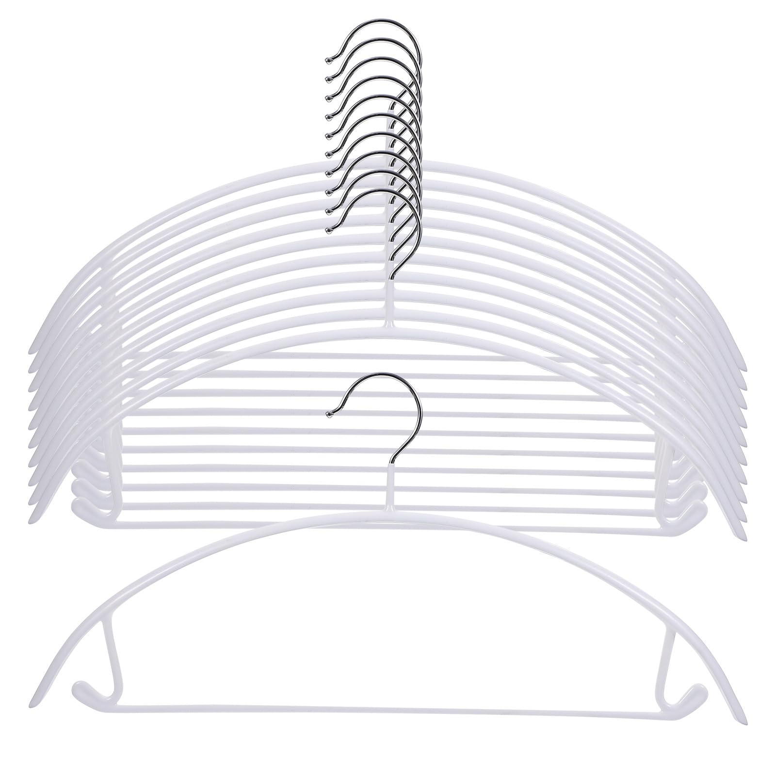 BESPORTBLE Appendini Semicircolari Appendiabiti Multifunzionali senza Tracce Set 10 Pezzi in Pvc Bianco Antiscivolo e Resistenti Fino a 8kg per Camera da Letto e Armadio