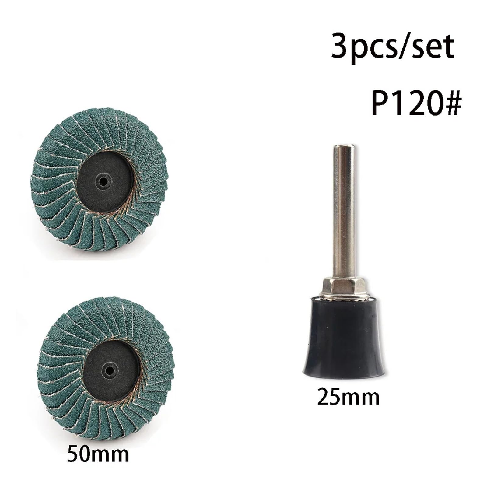 Tarcze szlifierskie, 3 szt. Tarcze listkowe 50 mm Szybkowymienna tarcza Różne grysy Metalowe szlifowanie drewna(P120 3pc)