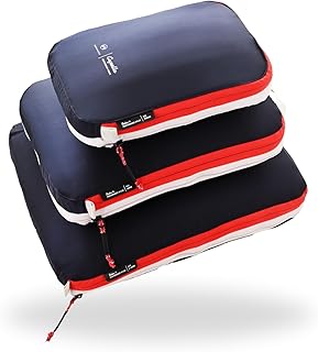 NORDKAMM® Profi-Packtaschen mit Kompression, Ultraleichtes Koffer-Organizer Set, Packing Cubes aus wasserdichtem Stoff, Packwürfel, Packing Cubes Compression
