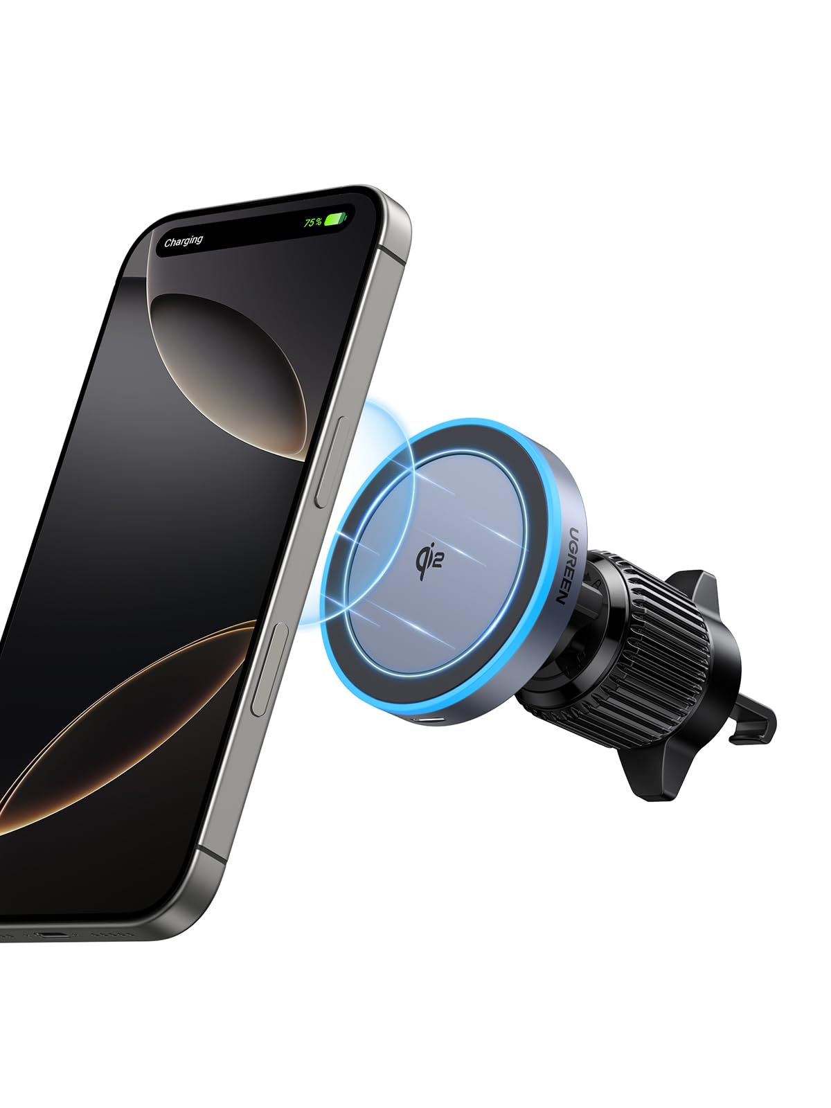 UGREEN MagFlow Qi2 MagSafeワイヤレス車充電器 マグセー…