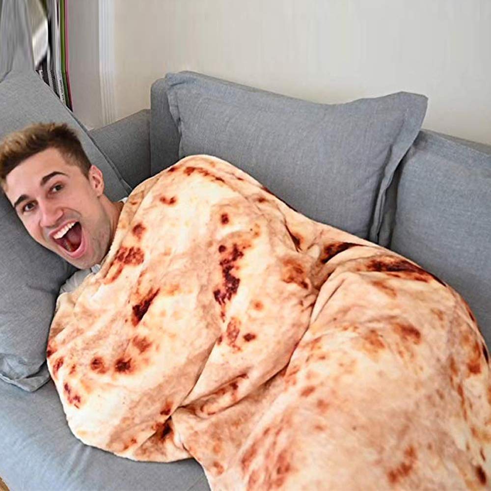 Coperta Divertente A Forma Di Burrito/Tortilla 3D - Morbida In Microfibra, Diametro 122 Cm, Perfetta Per Coccole, Campeggio E Spiaggia