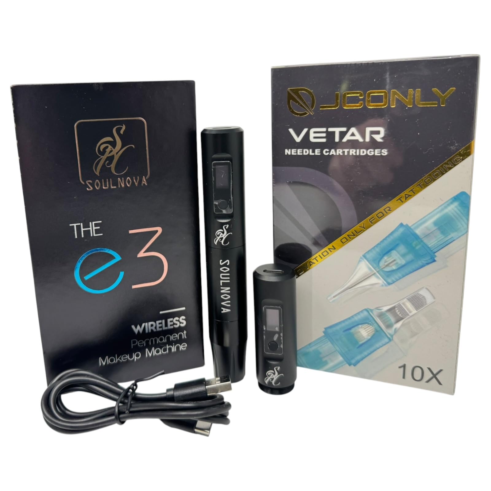 AVA E3 PMU Pen SoulNova kabellos mit 2 Wechselakkus - INKgrafiX® Deutschland - Profi Studio - Tattoo Tattoomaschine Permanent Make Up