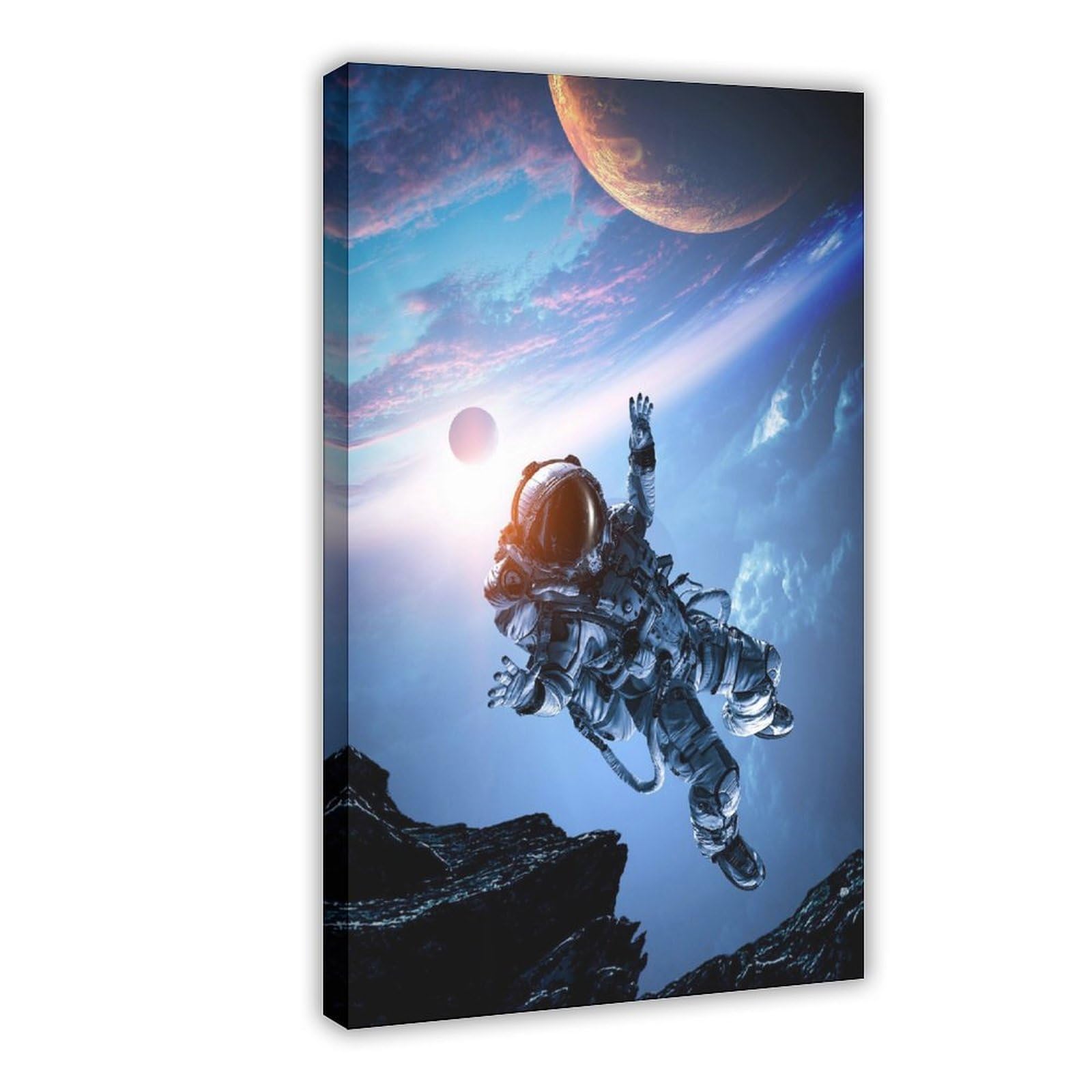 QNVJQKDSI Astronaut Spacewalk Poster Canvas Poster Bedroom Decor Landscape Office Room Decor Gift 12" L X 18" W