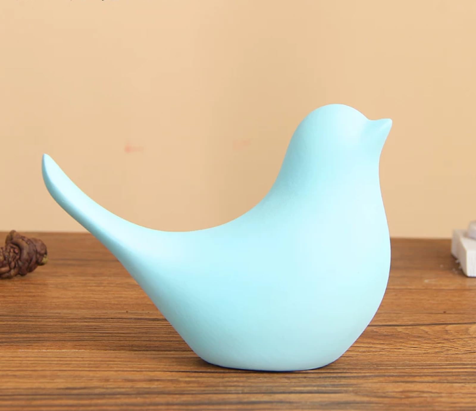 DECRZPB Ceramic Ornament Blue bird Figurine Animal Handcrafted Sculpture Arts Home Office Desktop Decor Gift