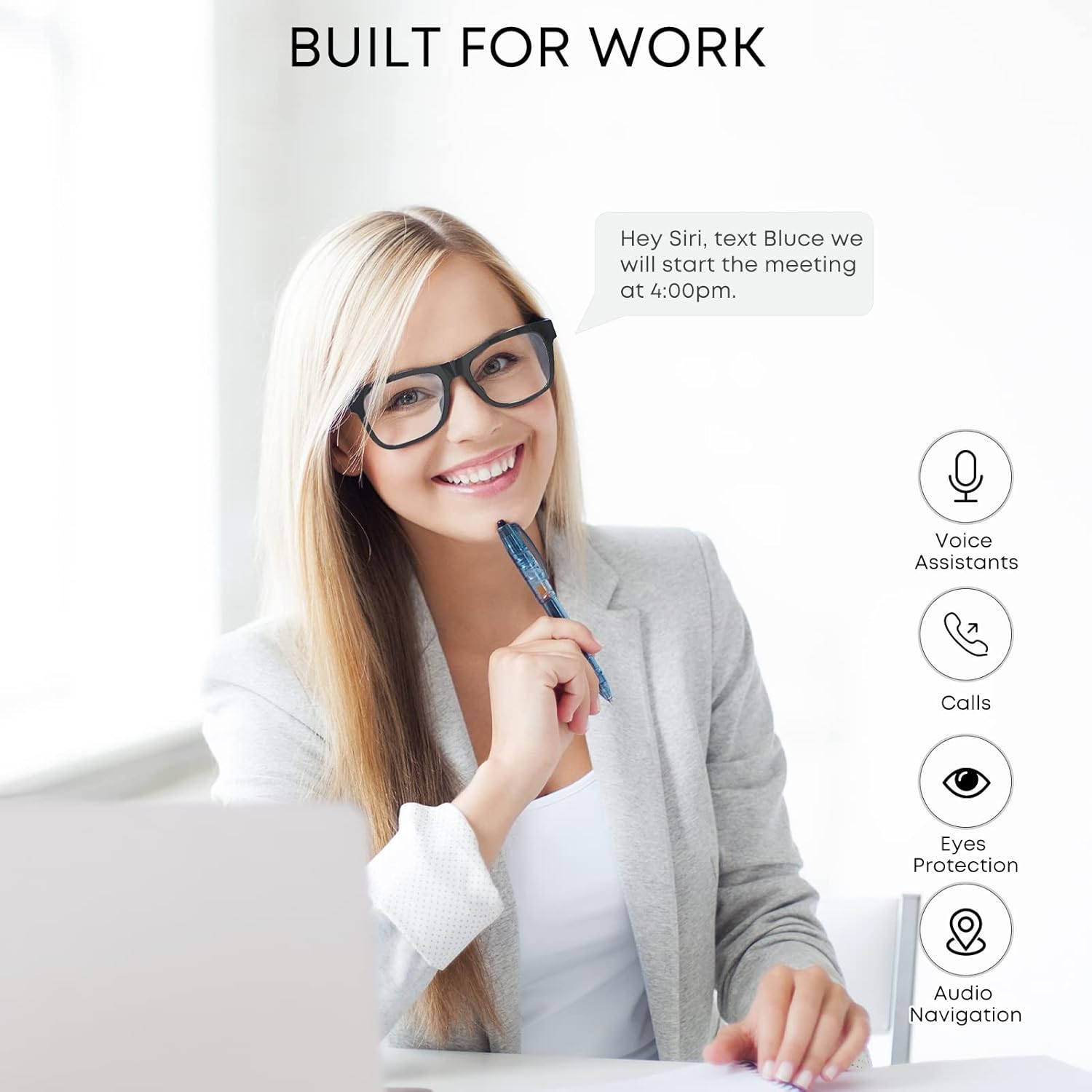 Tech Deals 🔥 Bluetooth Glasses, with Open Ear Headphones, Smart Sunglasses Anti Blue Ray, Voice Assistant, IP4 Waterproof Audio Glasses, Hand-Free Calling and Music, Smart Glasses with Microphone for Women and Men New Arrivals Bluetooth Glasses, with Open Ear Headphones, Smart Sunglasses Anti Blue Ray, Voice Assistant, IP4 Waterproof Audio Glasses, Hand-Free Calling and Music, Smart Glasses with Microphone for Women and Men