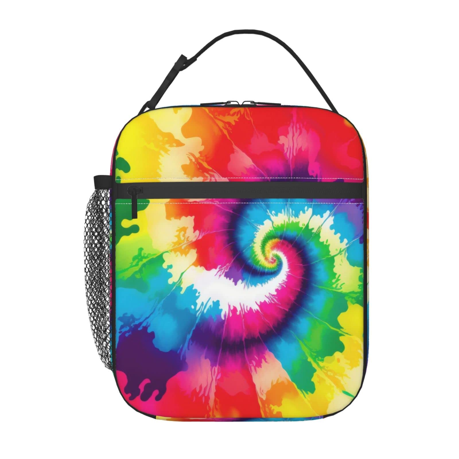 FYCFSLMY Tie-Dye Outdoor Insulated Lunchbox Reusable Picnic Cooler Bag For Women Men Work Travel Office