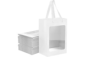 12-Pack Premium Large Clear Gift Bags with Handles