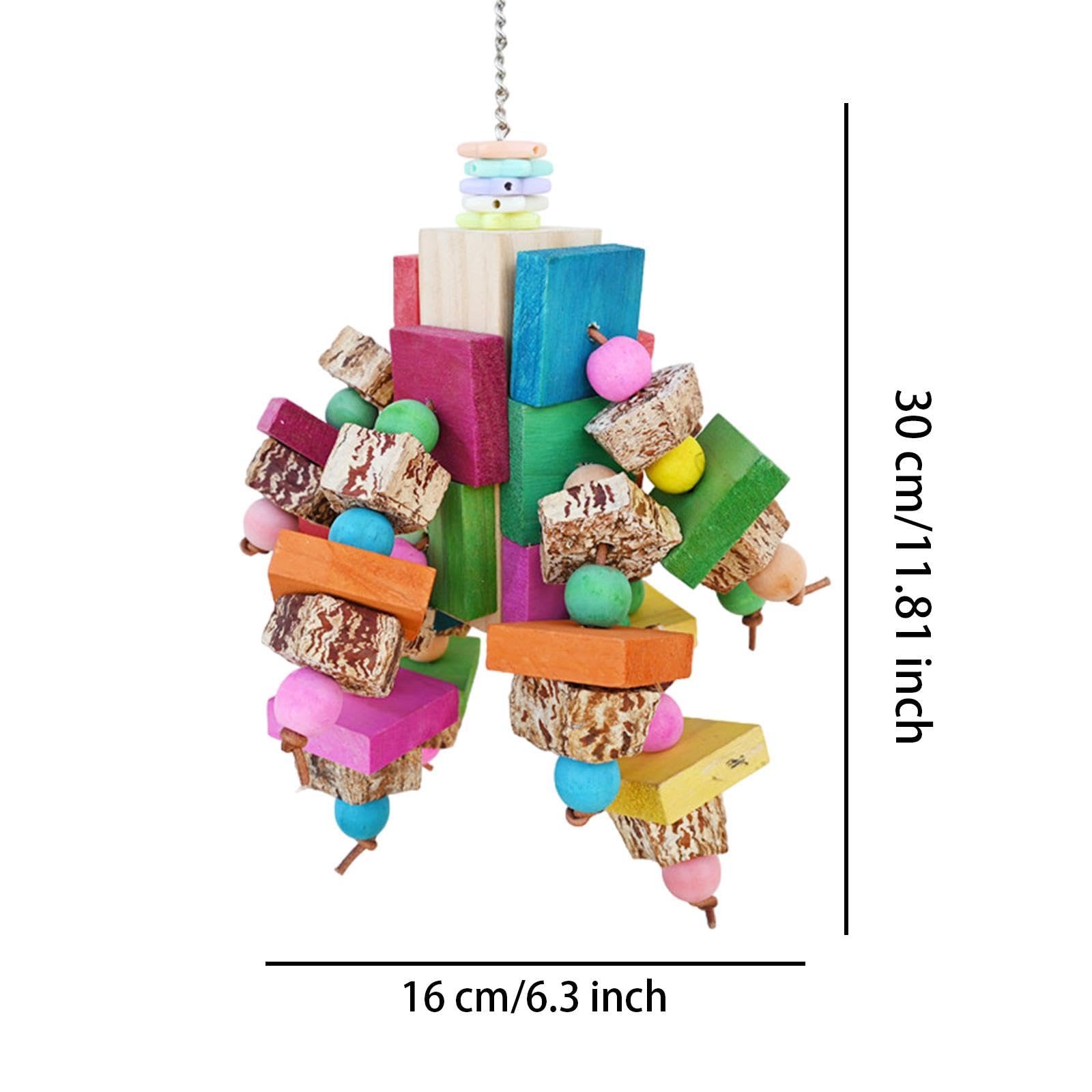 Juguete Colgante para Jaula de Pájaros, Juguete para Masticar para Loros, Juguete Multicolor, Juguete para Loros