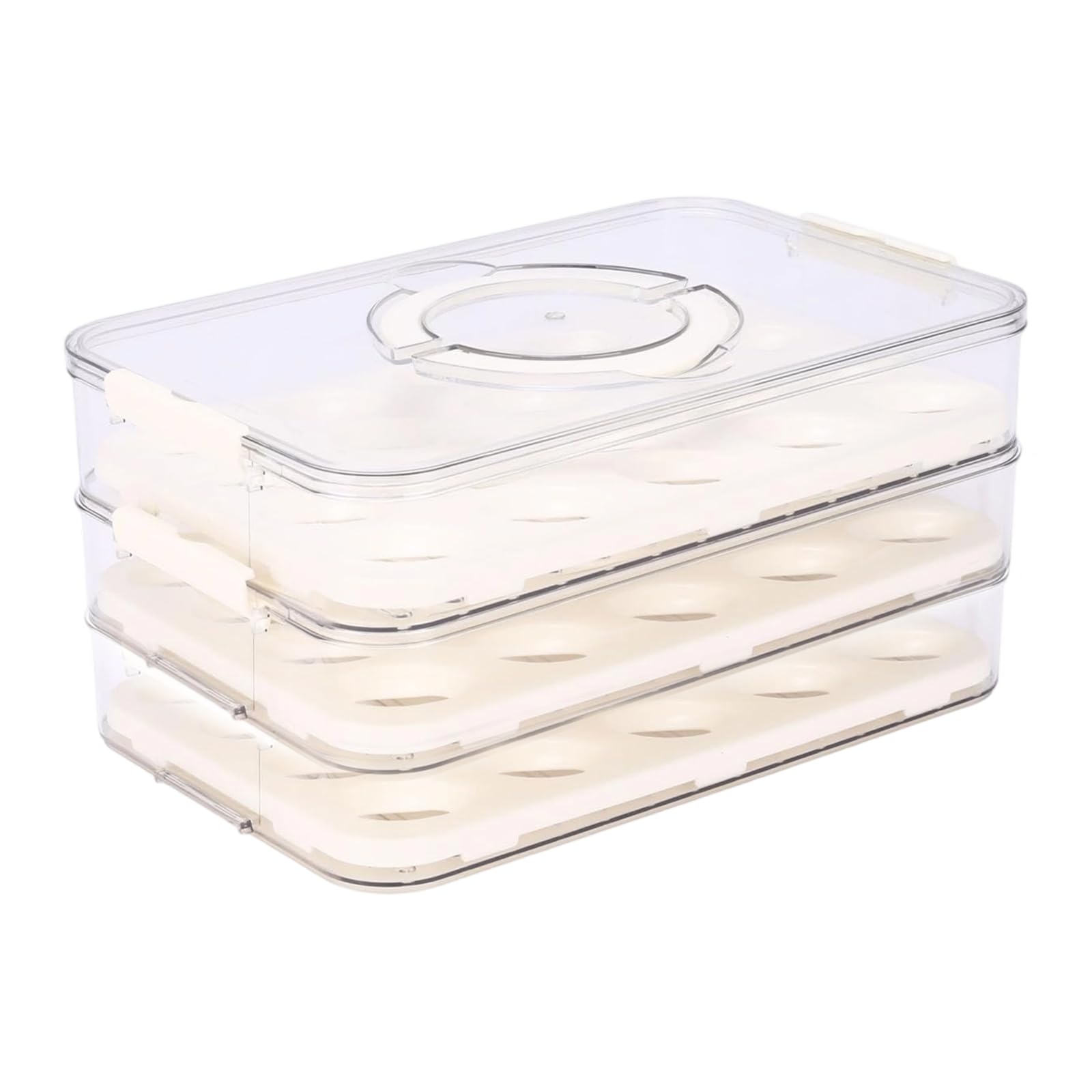 Buxuaaaa Layer Oocyte Storage Box for Refrigerator Stackable Plan Large Capacity 40 Embryos Locking Lid Food Safe Substance Transportable Use SealedLidBox