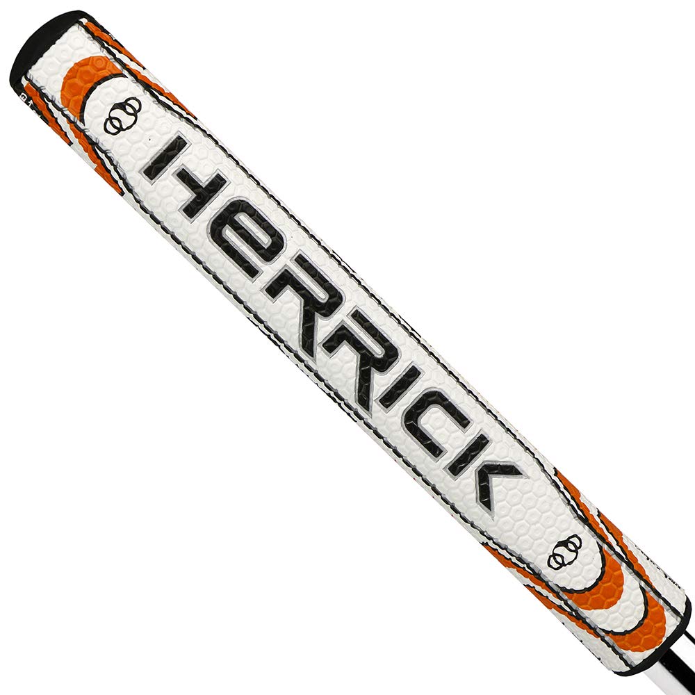 Zenesty Golf Putter Grip for Mens PU Material Lightweight Portable Soft Many Color to Choose (Black-White) (Orange/White)
