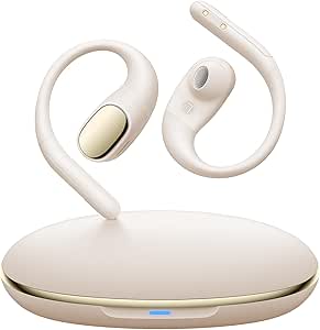 PocBuds Open Ear Earbuds,Wireless 5.4 Bluetooth Headphones,60Hrs Playtime Sport Earbuds with Lightweight Earhooks IPX7 Waterproof Open Ear Headphone for Workout Running Beige asin的图片