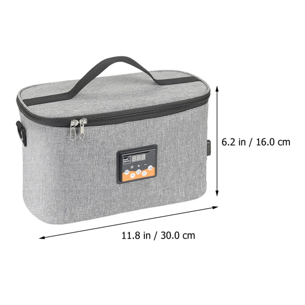 TOYANDONA Chauffe-biberon Isotherme pour Aliments 8l, Chauffe Biberon Portable Affichage de Température, Tissu Oxford, pour Voiture et Poussette, Tête de Charge Dc 12v et Sangle de