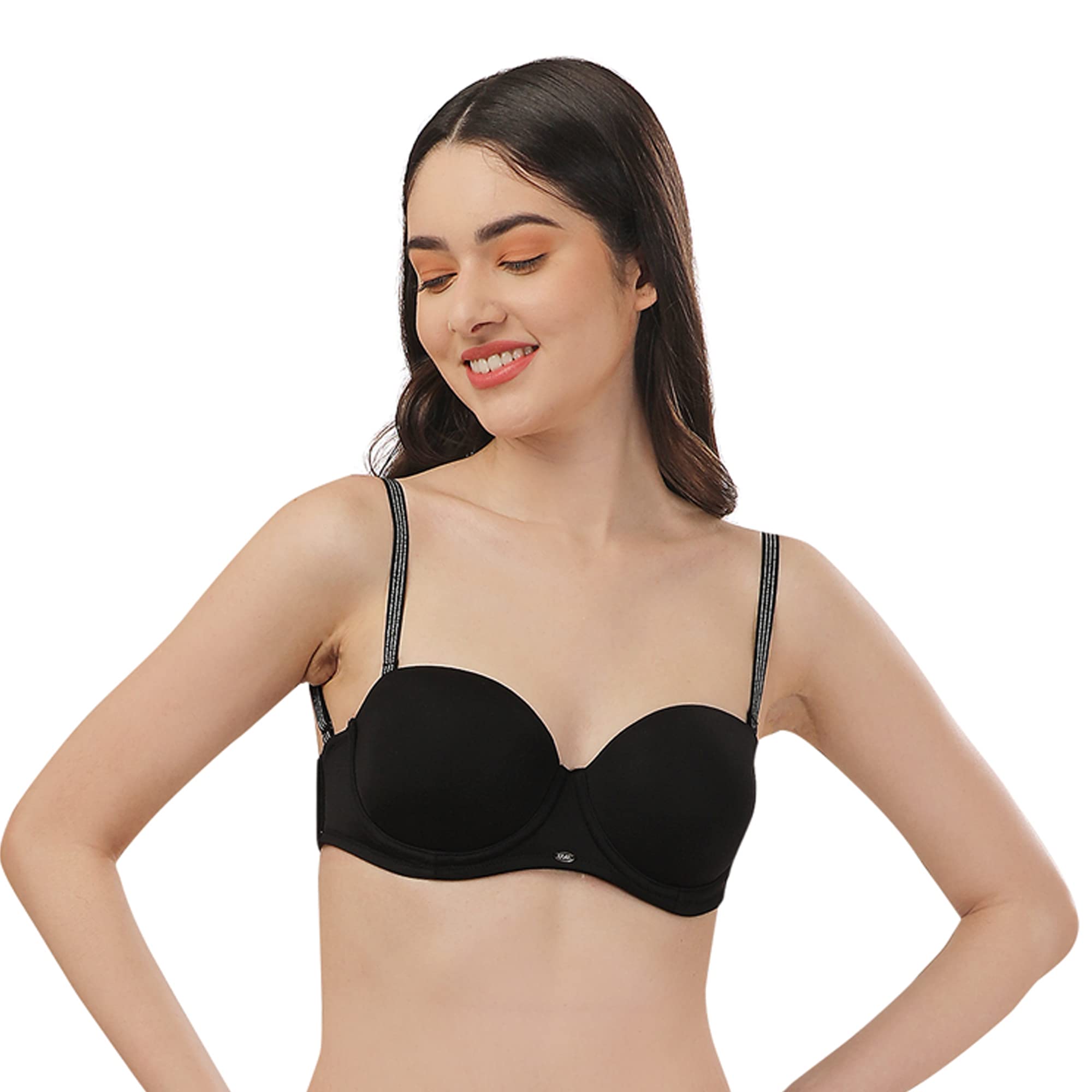 soie Women's Strapless Transparent Back Bra | Medium Coverage | Underwired and Padded | Balconette Bra | Additional Straps-picture-13