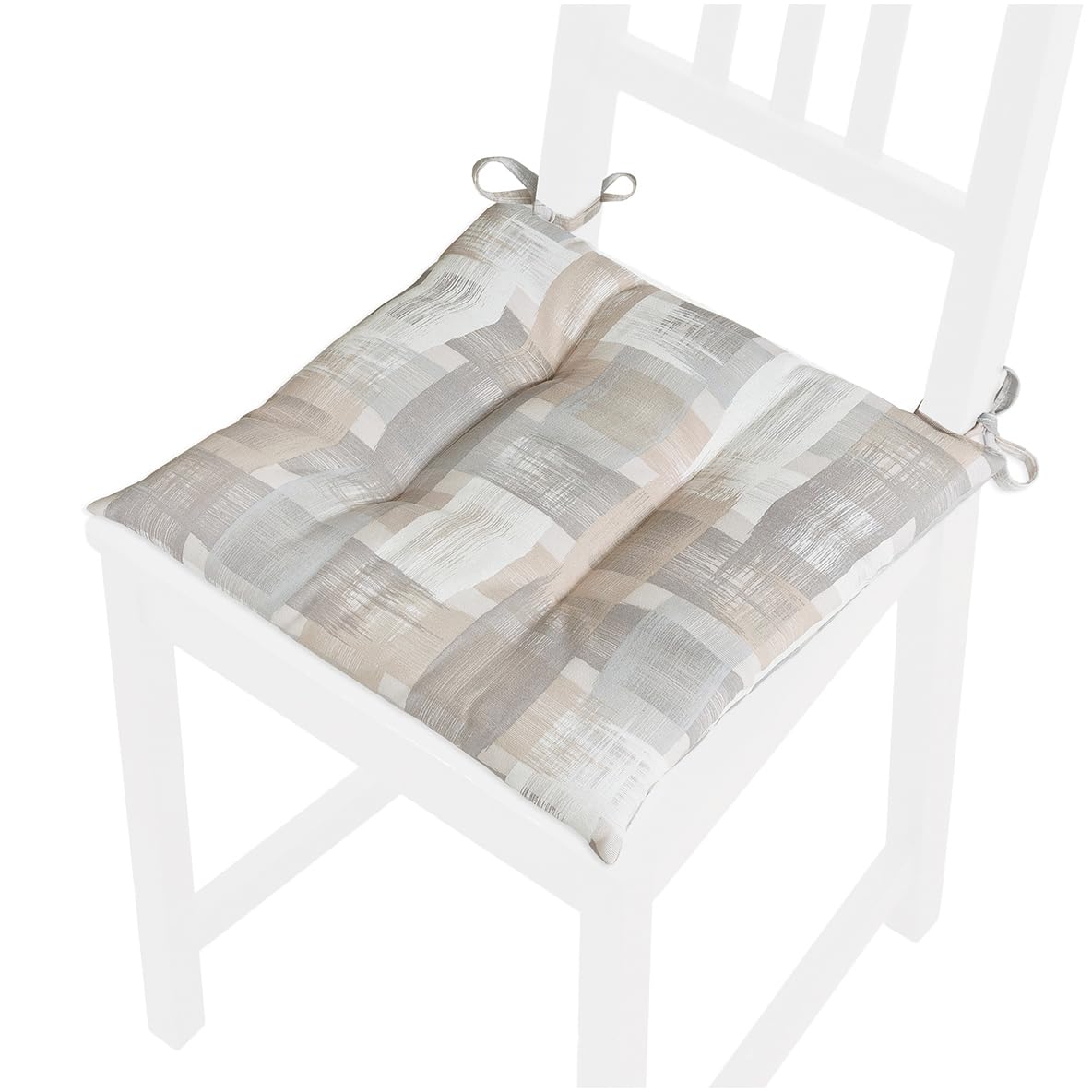 emmevi Set 4 Cuscini Sedia Shabby Chic Morbidi Imbottiti Ovatta Universali Coprisedie Cotone Lavabile