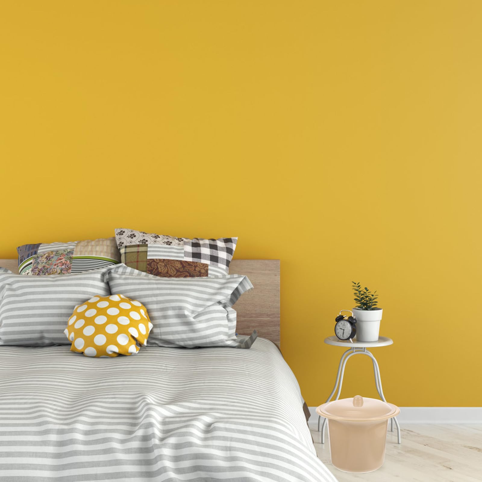 WC portatile da comodino per bambini e anziani, vasino notturno in plastica resistente con coperchio, design stabile per uso domestico, pratico aiuto per la salute delle donne, facile da pulire