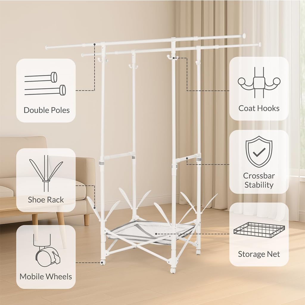 Tendedero plegable para interiores, torre extensible con alas, zapatero, diseño de ahorro de espacio para uso doméstico, conveniente solución de lavandería