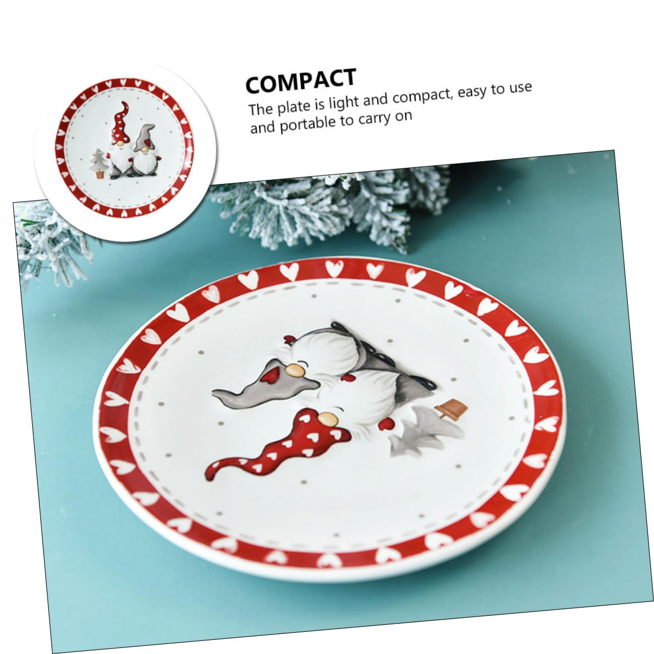 MAGICLULU Bandeja Decorativa Navideña de Cerámica Plato Redondo Pequeño para Postres y Aperitivos Recipiente Versátil para Té Tarde y Frutas