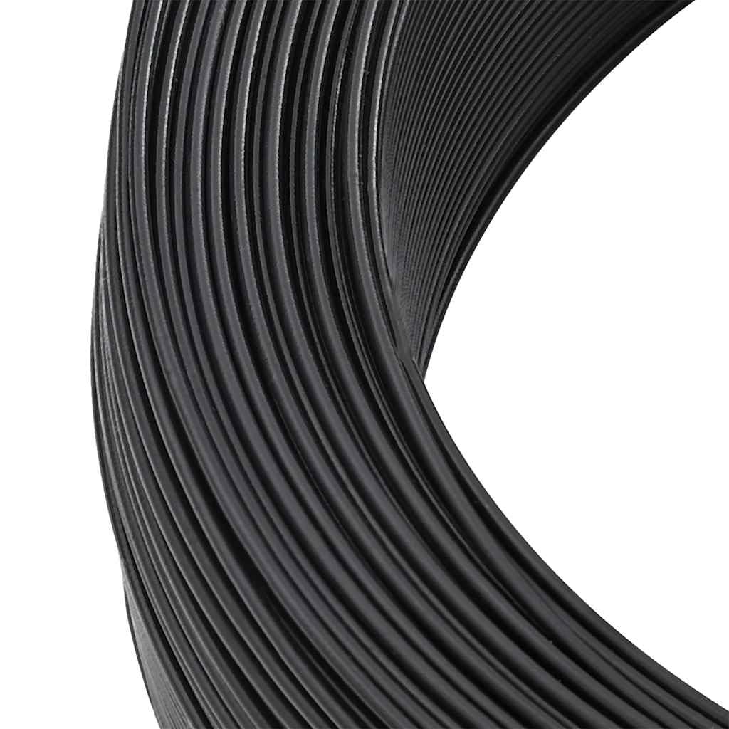 Leasha Fil de Tension, Fil de Acier Plastifié pour Clôture Jardin 250 m 2,3/3,8 mm Acier Anthracite