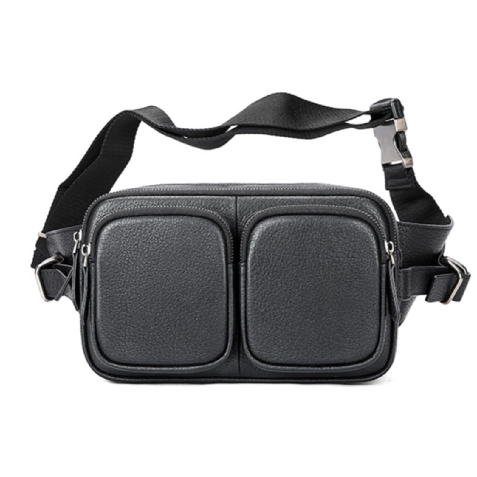 Męska nerka torba na talię wielofunkcyjna torba na telefon komórkowy o dużej pojemności męska torba na talię crossbody torba na klatkę piersiową, Czarny, 25x12x15cm