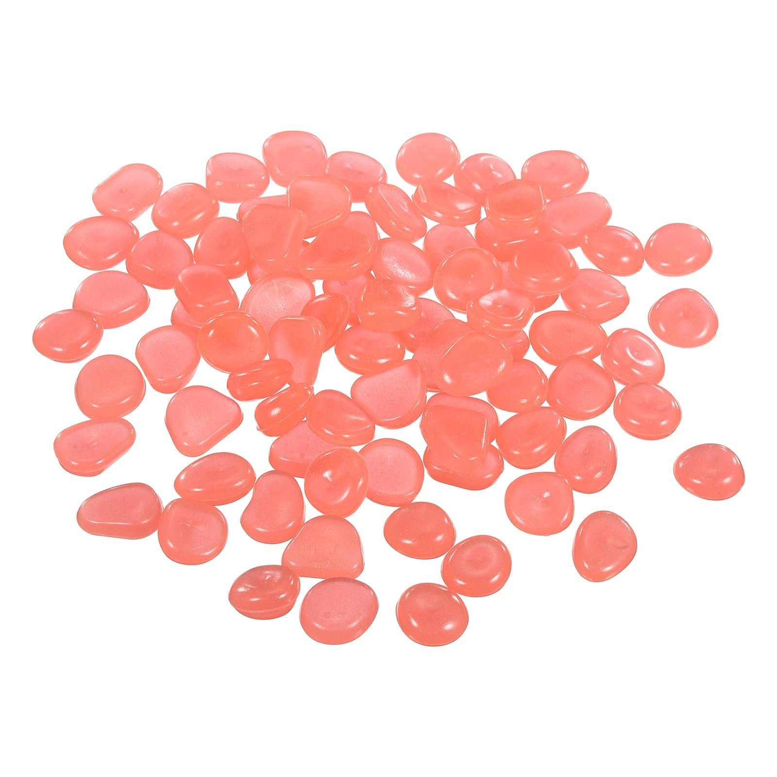 YELARXI Glow in the Dark Stones, Luminous Pebbles Stones Glowing Rocks Decorative Light Up Pebbles 60 Pcs & Orange Red -Fitting for (Fish Tank/Outdoor Garden Decor/Yard/Walkway) โ image 1
