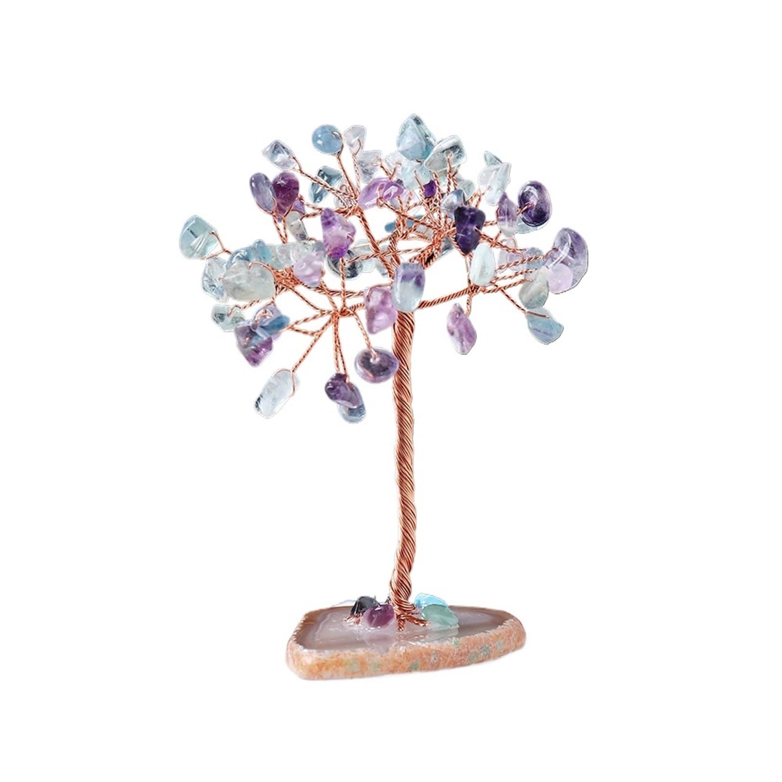 Dazhua Natural Money Tree Healing Stone - Reiki Quartz Gemstones with Copper Wire for Home Decor(9)