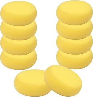 12 Pcs Round Painting Sponge 3 Inch Yellow Craft Sponges Synthetic Artist Sponges Watercolors Sponges for Painting, Ceramics,Pottery Clay Art Crafts