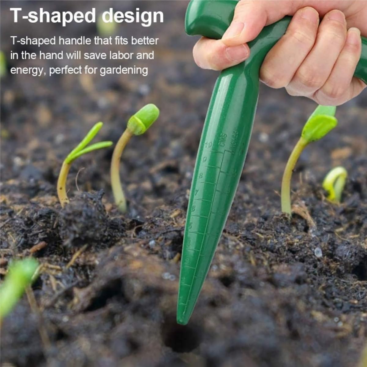 Plantoir à bulbes,2 Pièces Plantoir à main traditionnel,Plantoir Tout,semoir pratique,Pour faire des trous permettant de mettre en terre les jeunes plantes et les jardinières