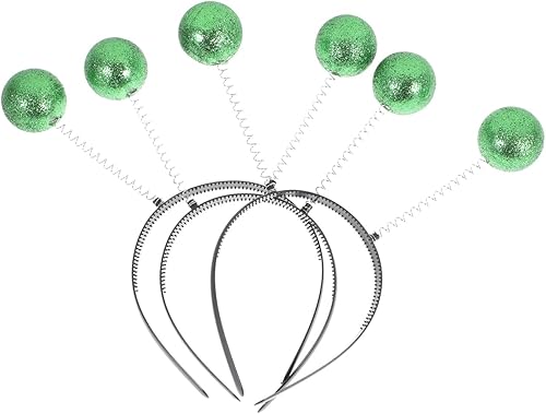 Amosfun Diadema de antenas marcianas verdes, 3 piezas, para adultos y niños, accesorio de disfraz con temática espacial de Halloween