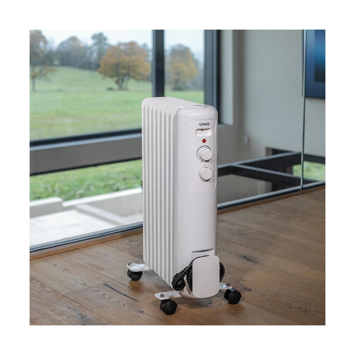 Livoo - Radiador baño de aceite 2000 W DOM502 - 9 aletas, 3 niveles de calentamiento, 20 m²