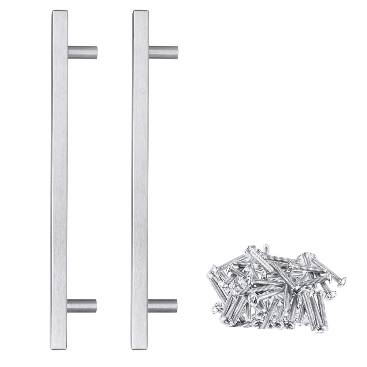 10" Length Square Cabinet Pulls Stainless Steel Square Drawer Pulls Brushed Nickel Cabinet Pulls for Kitchen Closet Door Handle, Dress Wardrobe