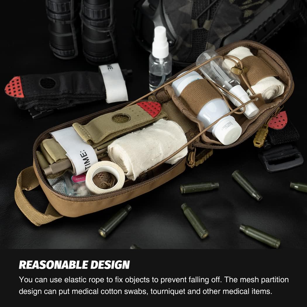 Removable Tactical Medical Pouch Rip-Away MOLLE IFAK Pouch for Camping Hunting Traveling 500D Nylon