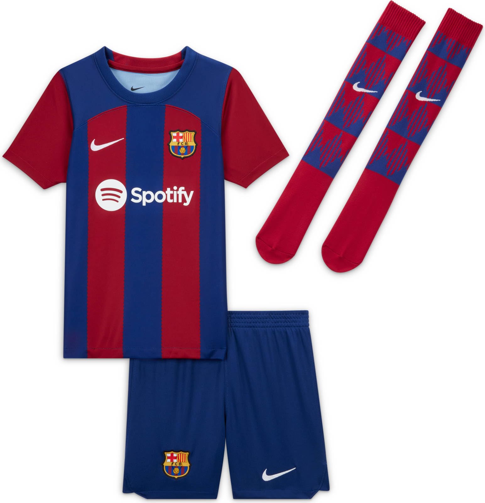 Barcelona FC DX2801-456 FCB LK NK DF Kit HM MiniKits Unisex Deep Royal Blue/Noble Red/White Tamaño L