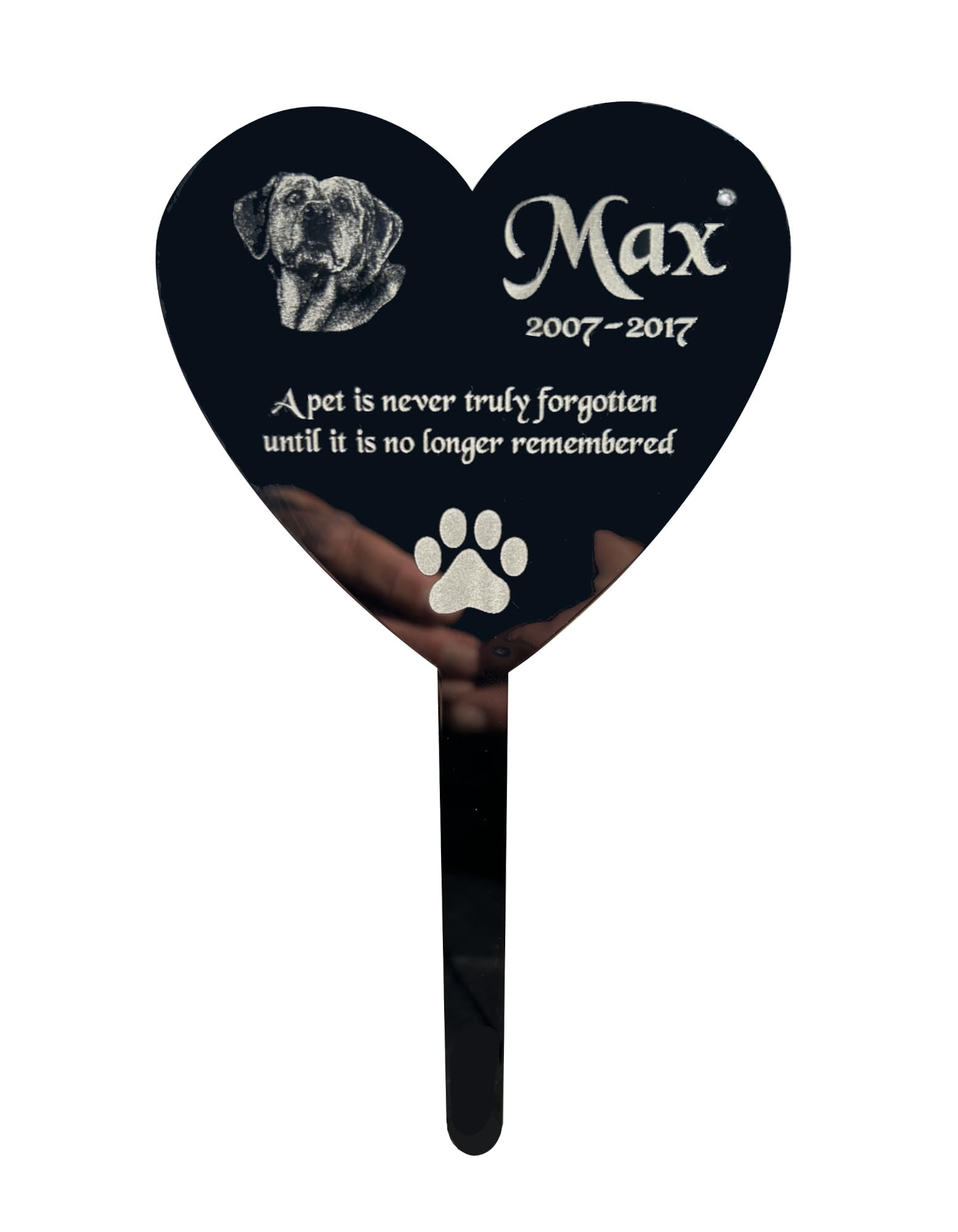 Memorial Plaques, Personalised Pet Dog Cat Animal, Grave Memorial, Pet Garden Plaque, Black Acrylic Grave Marker Stake