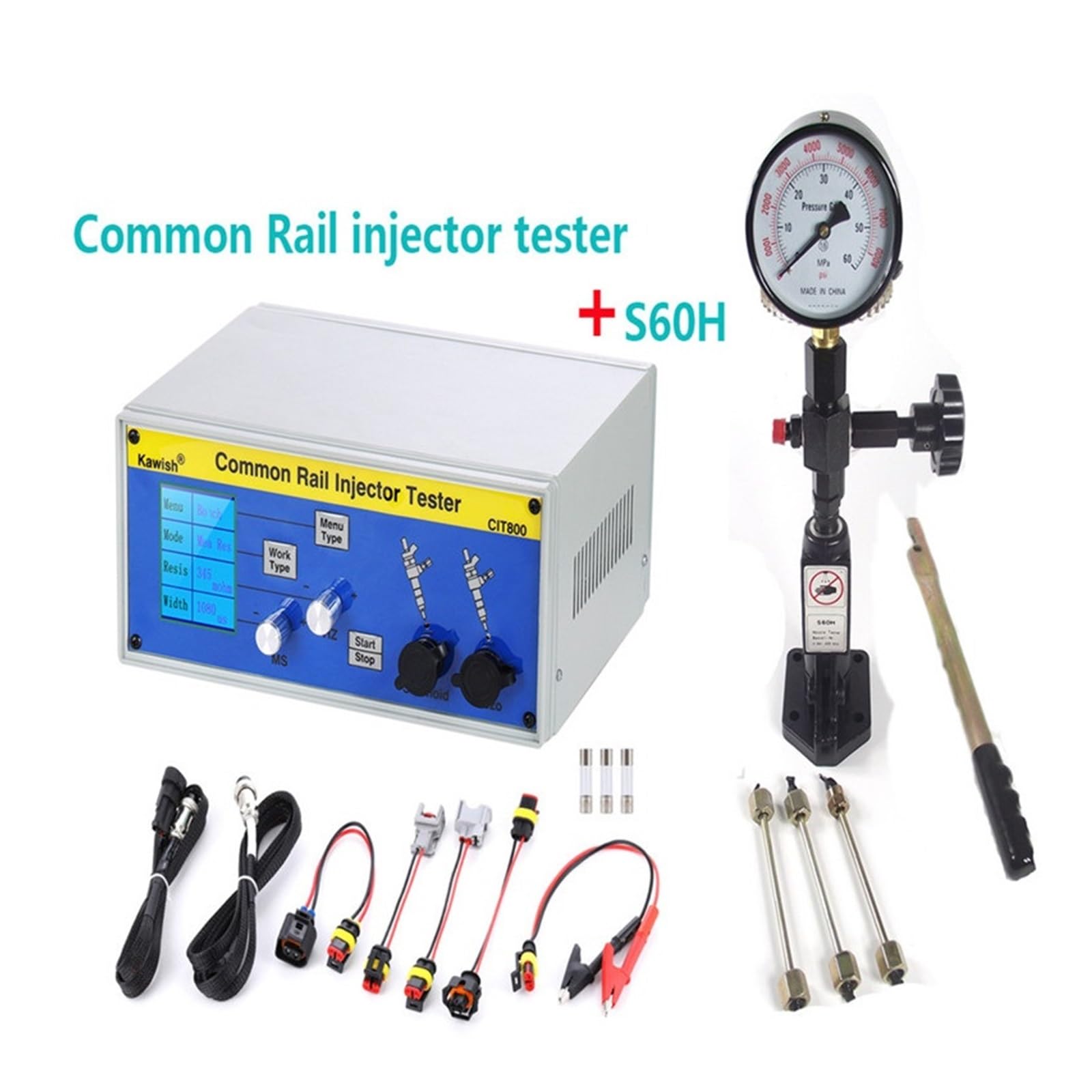 Probador de inyectores, Comprobador de inyectores Common Rail CIT800, comprobador de inyectores piezoeléctricos + Validador de inyectores S60H