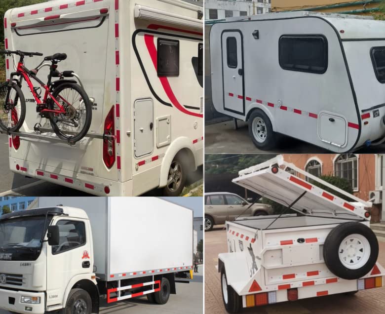 Miniatura 6 de DOT-C2 de 2 x 30 pies Cinta reflectante para remolque, intervalos rojos y blancos, cinta impermeable reflectante fuerte, adecuada para remolques,