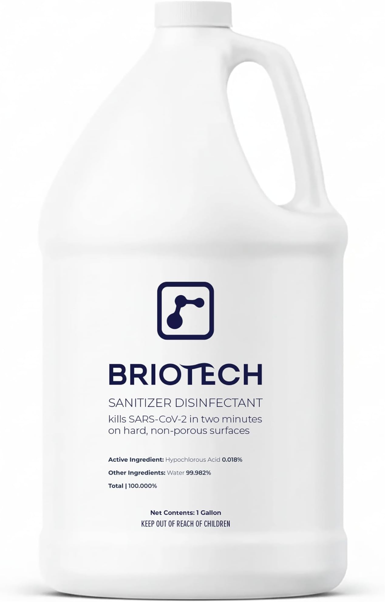 BRIOTECH Sanitizer Disinfectant, Hypochlorous Acid, Refill, 1 Gal