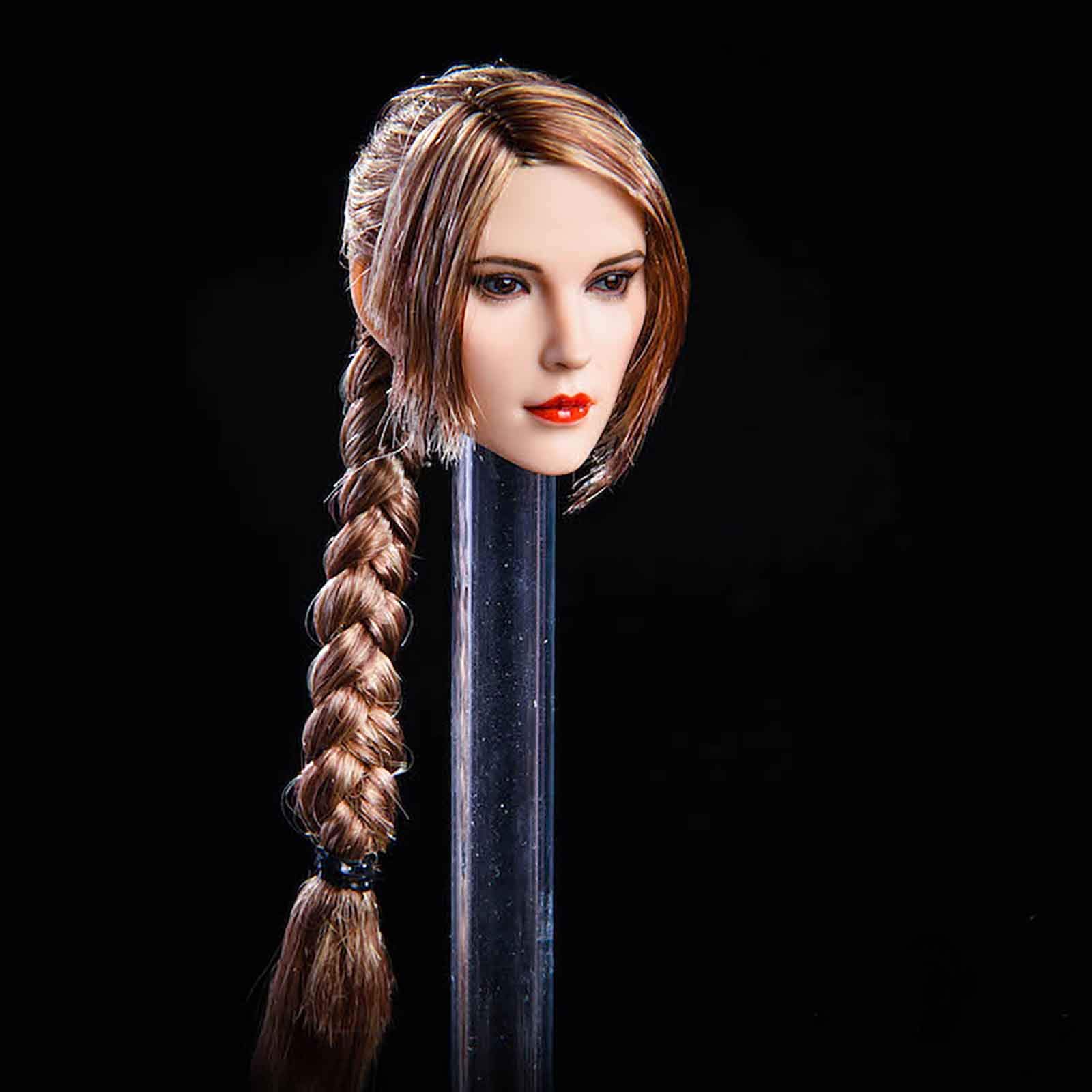 OBEST 1/6 Scultura Testa Femminile,Modello Scultura Testa Sexy Europea e Americana,Adatta per Bambola Mobile,Capelli Biondi Corti