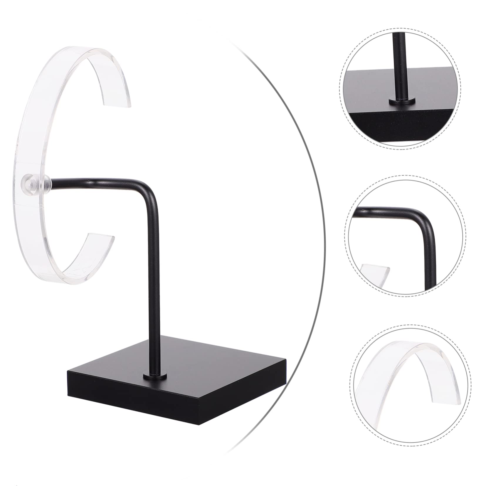 Gatuida 2 Stücke C Aufbewahrung Halskette Schwarz DREI Organisation Rack Professionell Schlafzimmer Nützlich Ständer Uhr Stütze Schmuck Klar Halter Metall Speicher Vitrine Zeigen