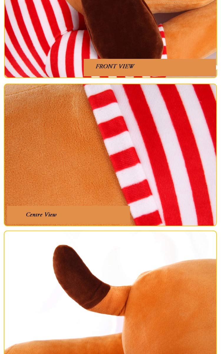 SKYLOFTS Stylish Cute Stuffed Dog Pillow Cushion for Baby Kids Soft Toy Birthday Gift (Brown) (80cm) - Image 4 thumbnail
