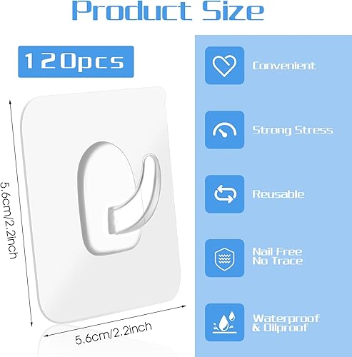 Miniatura 3 de Ouligay 20 ganchos de ventosa resistentes, ventosas para ducha, gancho de succión de acrílico transparente para baño, cocina, oficina y ventanas de