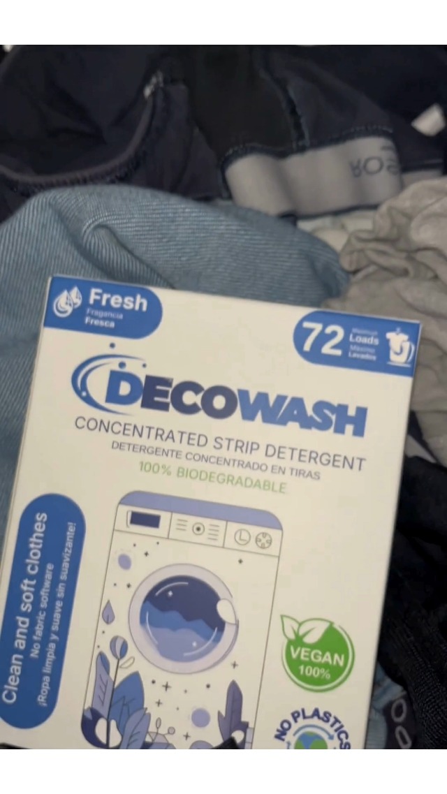 Decowash Detersivo In Fogli Per Lavatrice (Fino A 80 Lavaggi) - Ecologico, Ipoallergenico, Senza Plastica - Fragranza Fresca - Per Pelli Sensibili E Neonati - 3