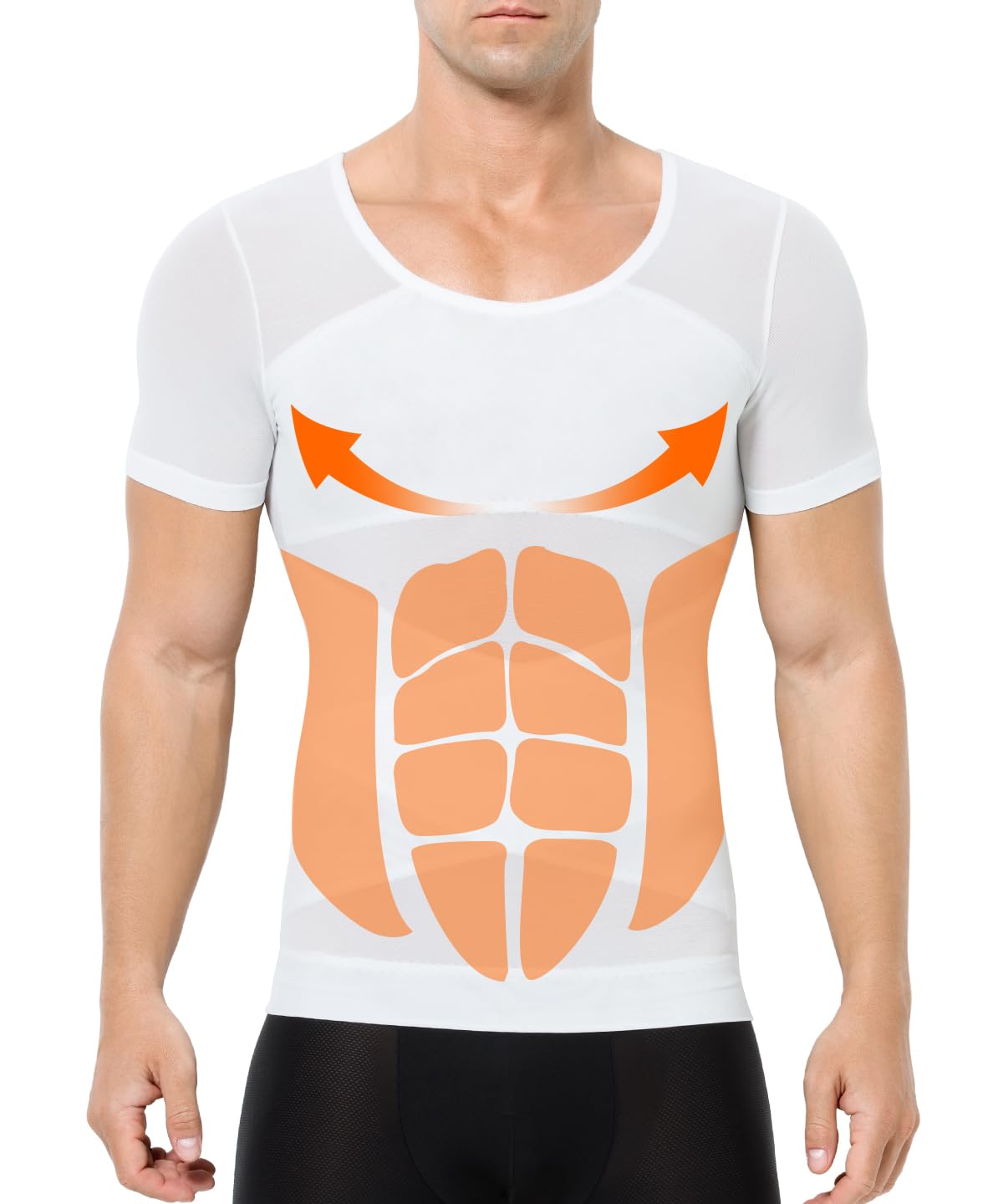 Casey Kevin Débardeur de Compression Homme sans Manche Gainant Minceur sous-vêtements Musculation Sport Top Body Shaper Maillot de Corps Ventre Plat Homme, Noir/Blanc(S-XXL)