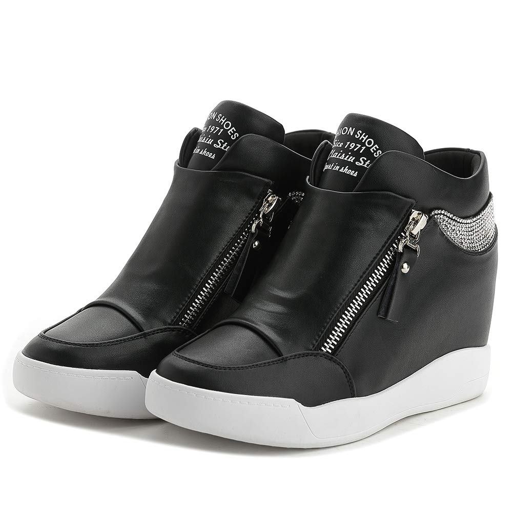 Sneakers Alte con Zeppa nascoste da Donna Scarpe da Ginnastica con Plateau Scarpe da Ginnastica con Plateau PU Scarpe Sportive con Zeppa